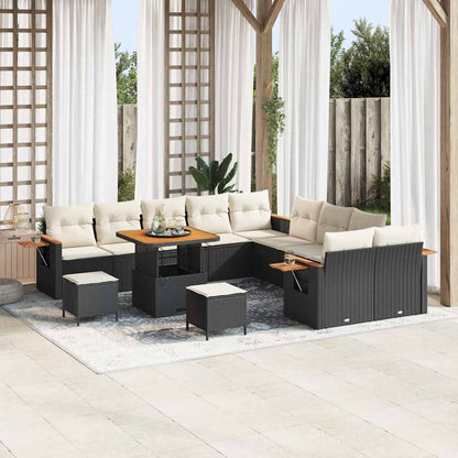 Tuinbankenset Met Kussen 17 Pcs Poly Rattan