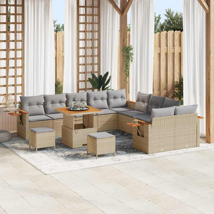 Tuinbankenset Met Kussen 17 Pcs Poly Rattan
