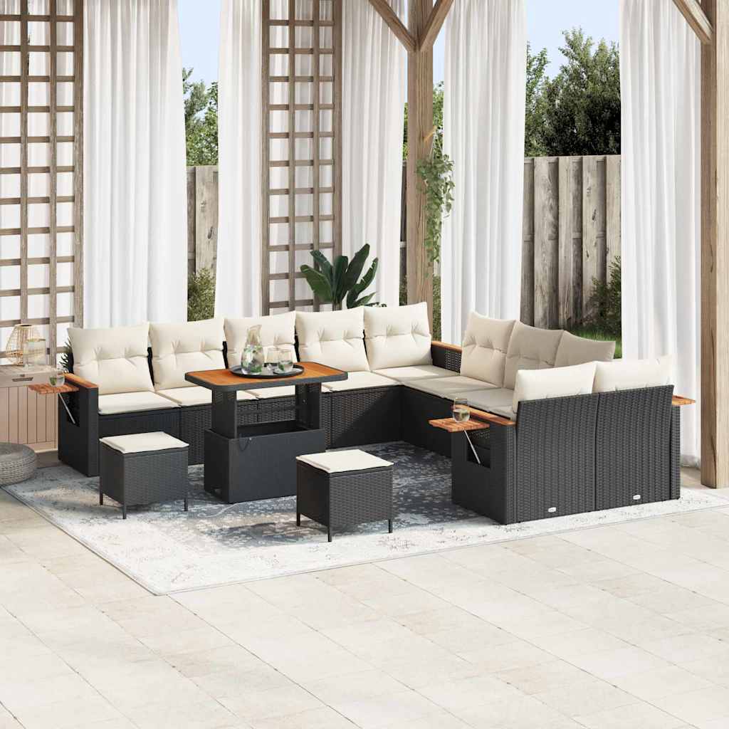 Tuinbankenset Met Kussen 17 Pcs Poly Rattan