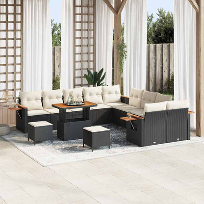 Tuinbankenset Met Kussen 17 Pcs Poly Rattan