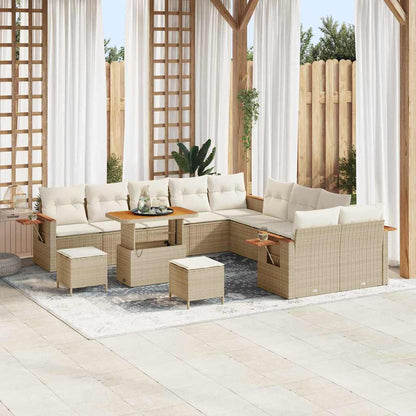 Tuinbankenset Met Kussen 17 Pcs Poly Rattan