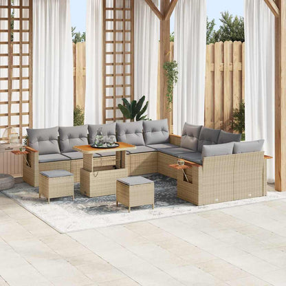 Tuinbankenset Met Kussen 17 Pcs Poly Rattan