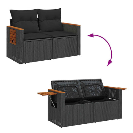 Tuinbankenset Met Kussen 18 Pcs Poly Rattan