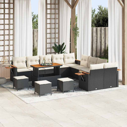 Tuinbankenset Met Kussen 17 Pcs Poly Rattan