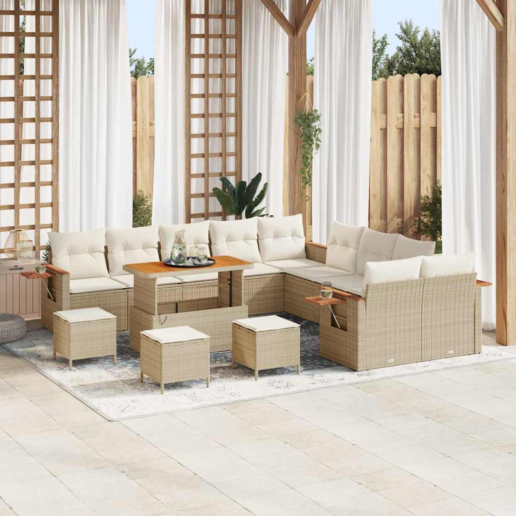 Tuinbankenset Met Kussen 17 Pcs Poly Rattan