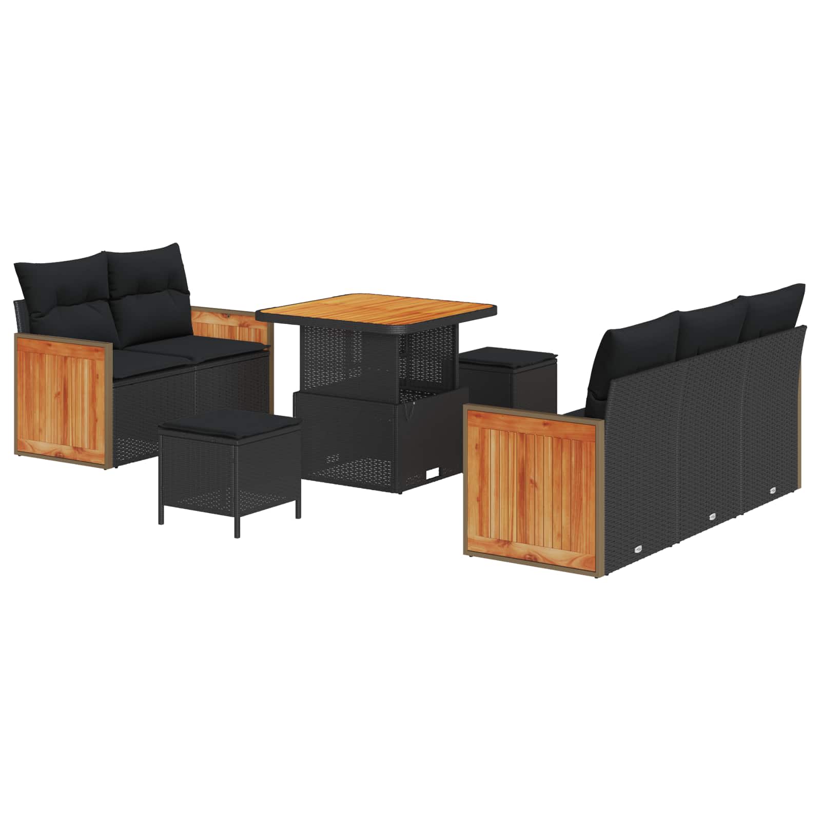 Tuinbankenset Met Kussen 10 Pcs Poly Rattan