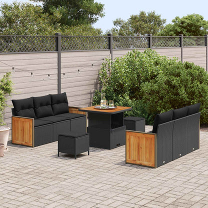 Tuinbankenset Met Kussen 11 Pcs Poly Rattan