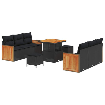 Tuinbankenset Met Kussen 11 Pcs Poly Rattan