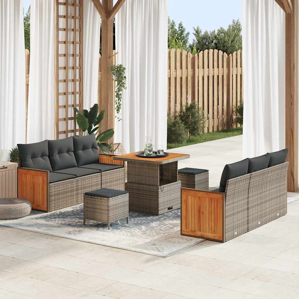Tuinbankenset Met Kussen 11 Pcs Poly Rattan
