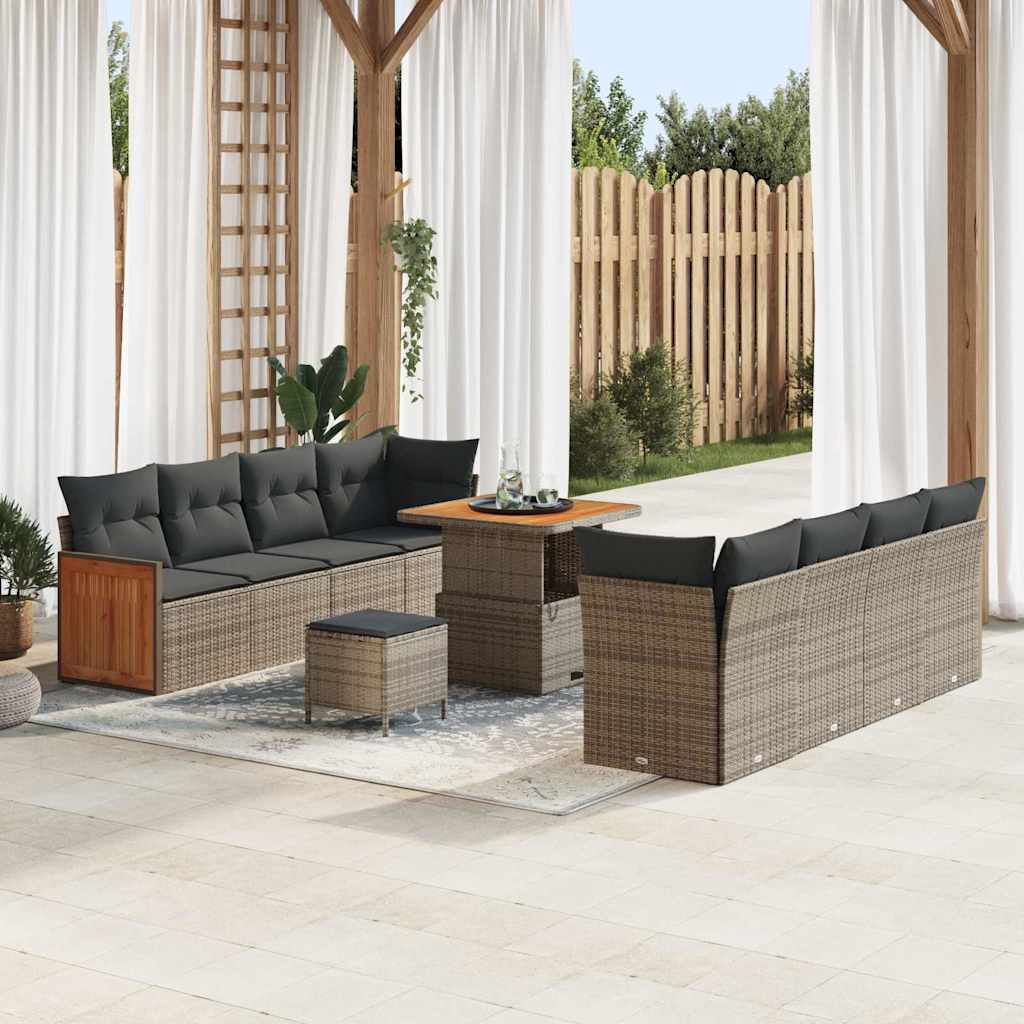 Tuinbankenset Met Kussen 12 Pcs Poly Rattan