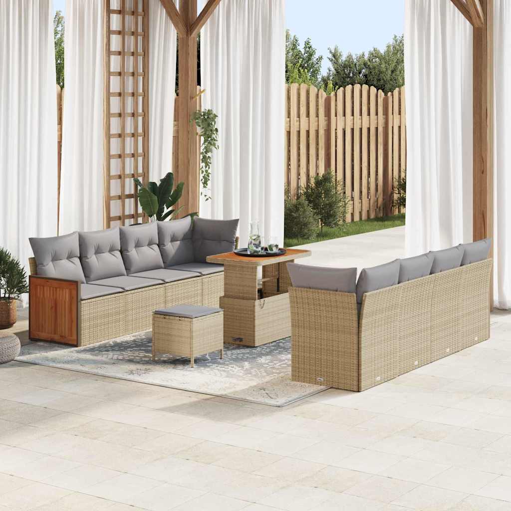 Tuinbankenset Met Kussen 12 Pcs Poly Rattan