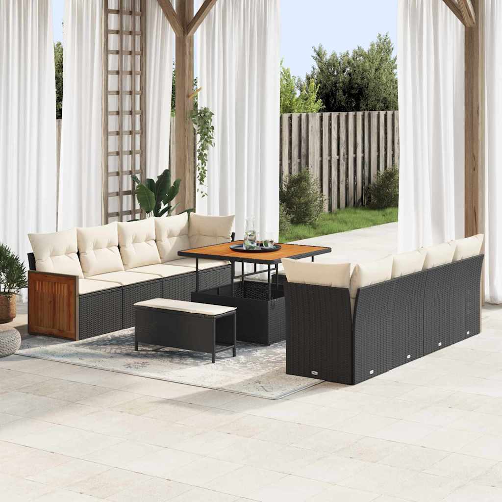 Tuinbankenset Met Kussen 12 Pcs Poly Rattan