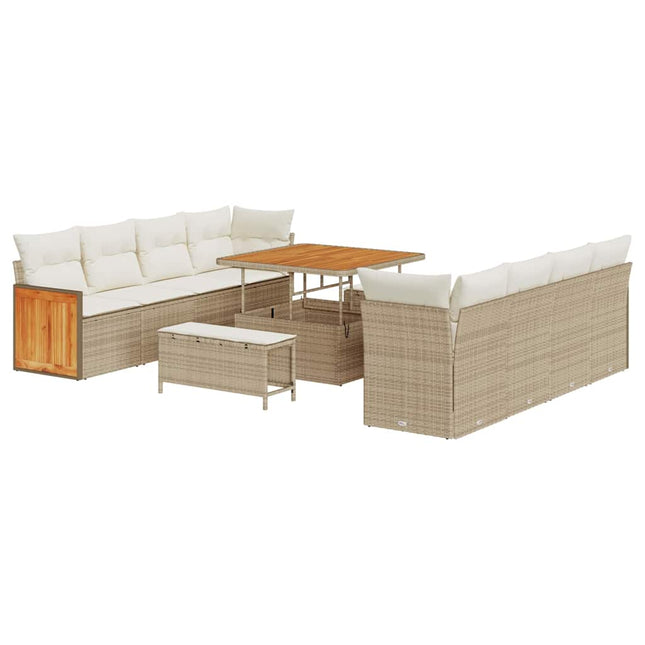Tuinbankenset En Crème 231 X 224 X 85 Cm Poly Rattan