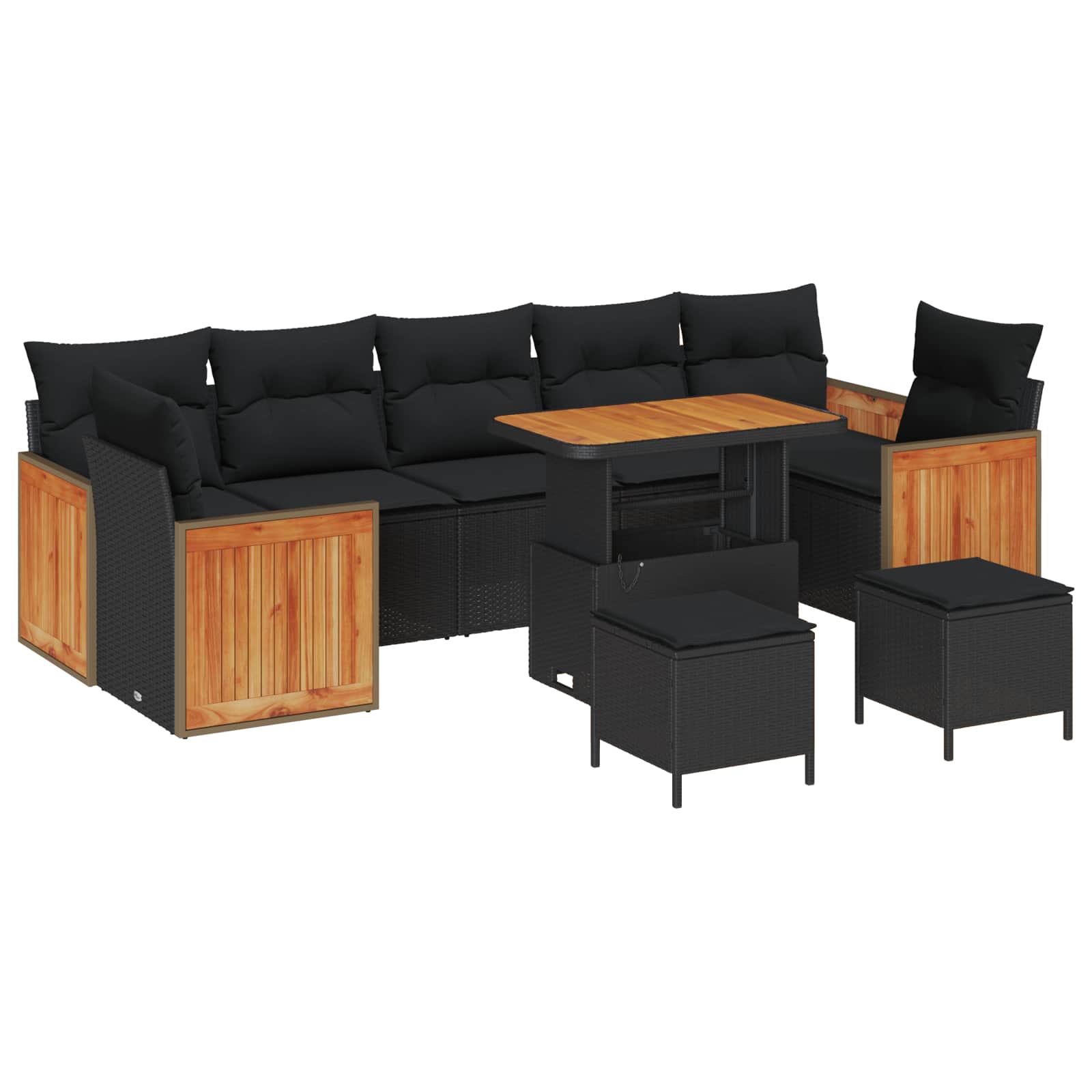 Tuinbankenset Met Kussen 13 Pcs Poly Rattan