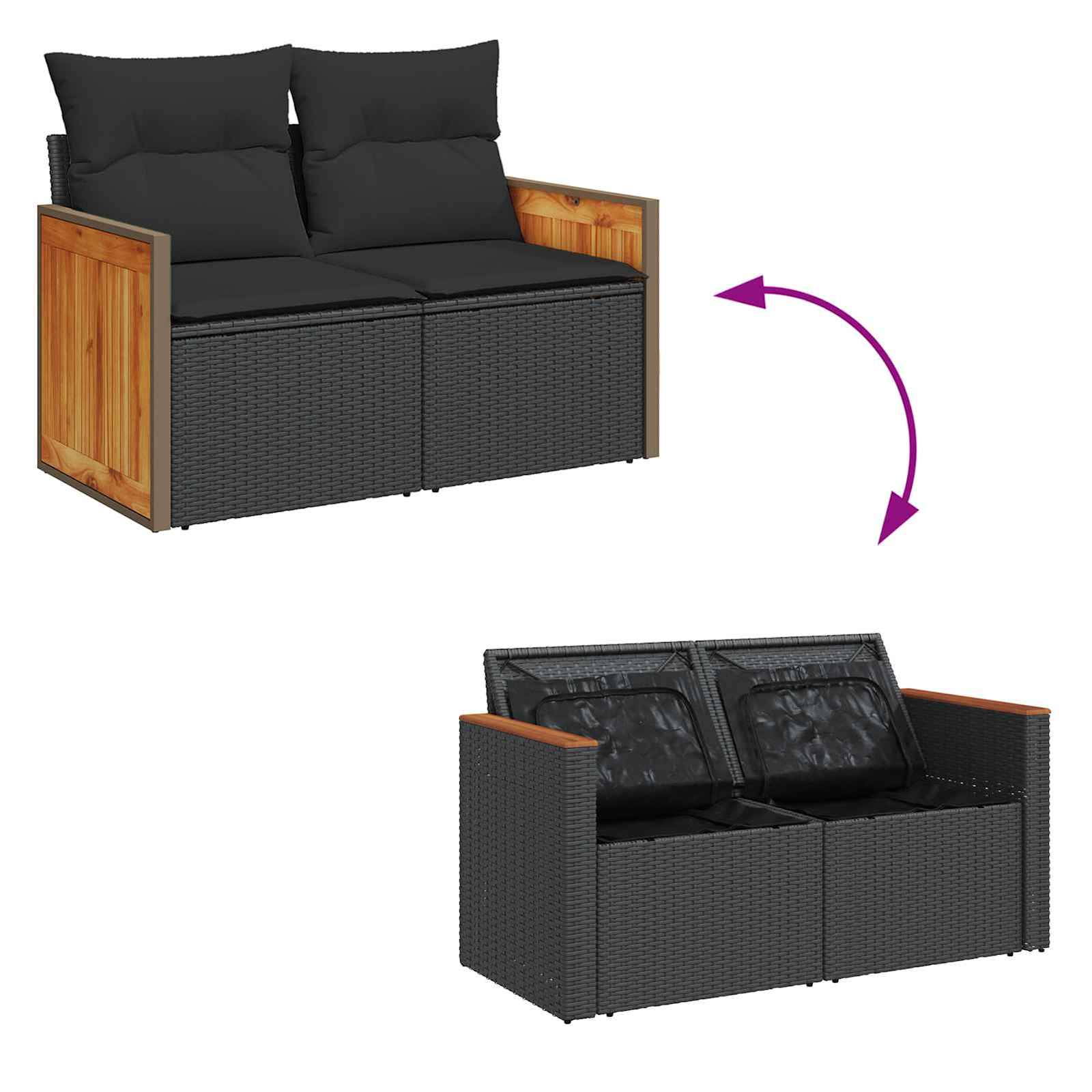 Tuinbankenset Met Kussen 13 Pcs Poly Rattan