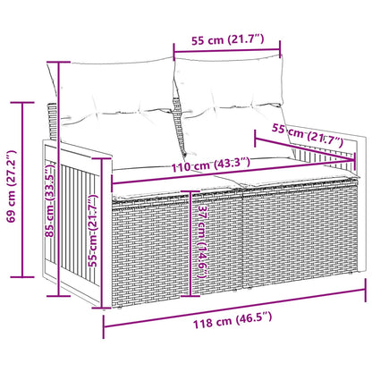 Tuinbankenset Met Kussen 13 Pcs Poly Rattan