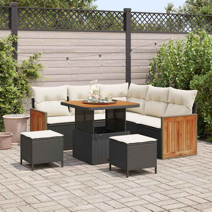 Tuinbankenset Met Kussen 9 Pcs Poly Rattan