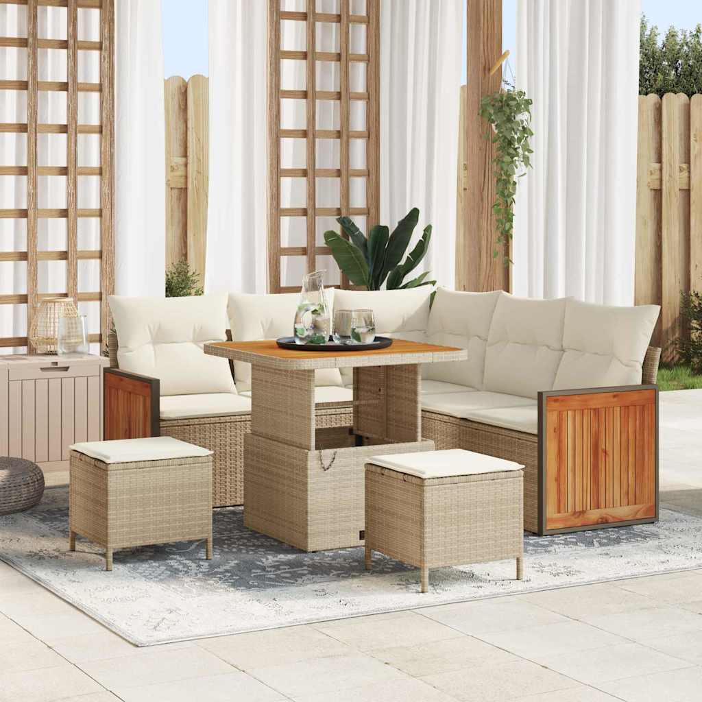 Tuinbankenset Met Kussen 9 Pcs Poly Rattan