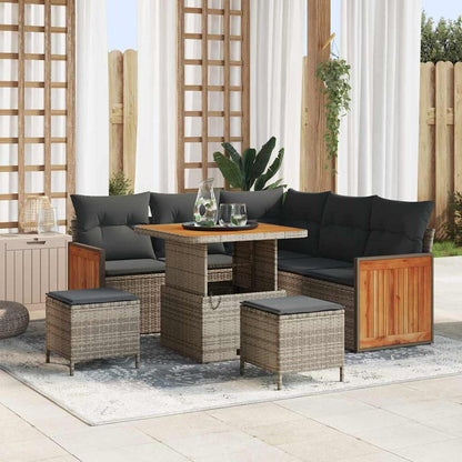 Tuinbankenset Met Kussen 9 Pcs Poly Rattan