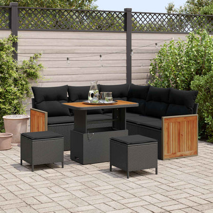 Tuinbankenset Met Kussen 9 Pcs Poly Rattan