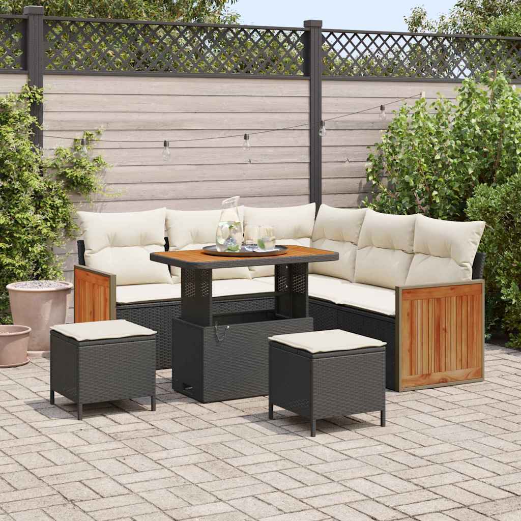 Tuinbankenset Met Kussen 9 Pcs Poly Rattan