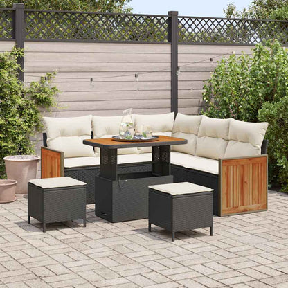 Tuinbankenset Met Kussen 9 Pcs Poly Rattan