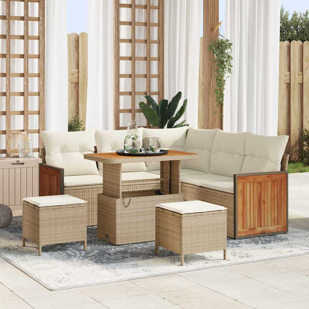 Tuinbankenset Met Kussen 9 Pcs Poly Rattan