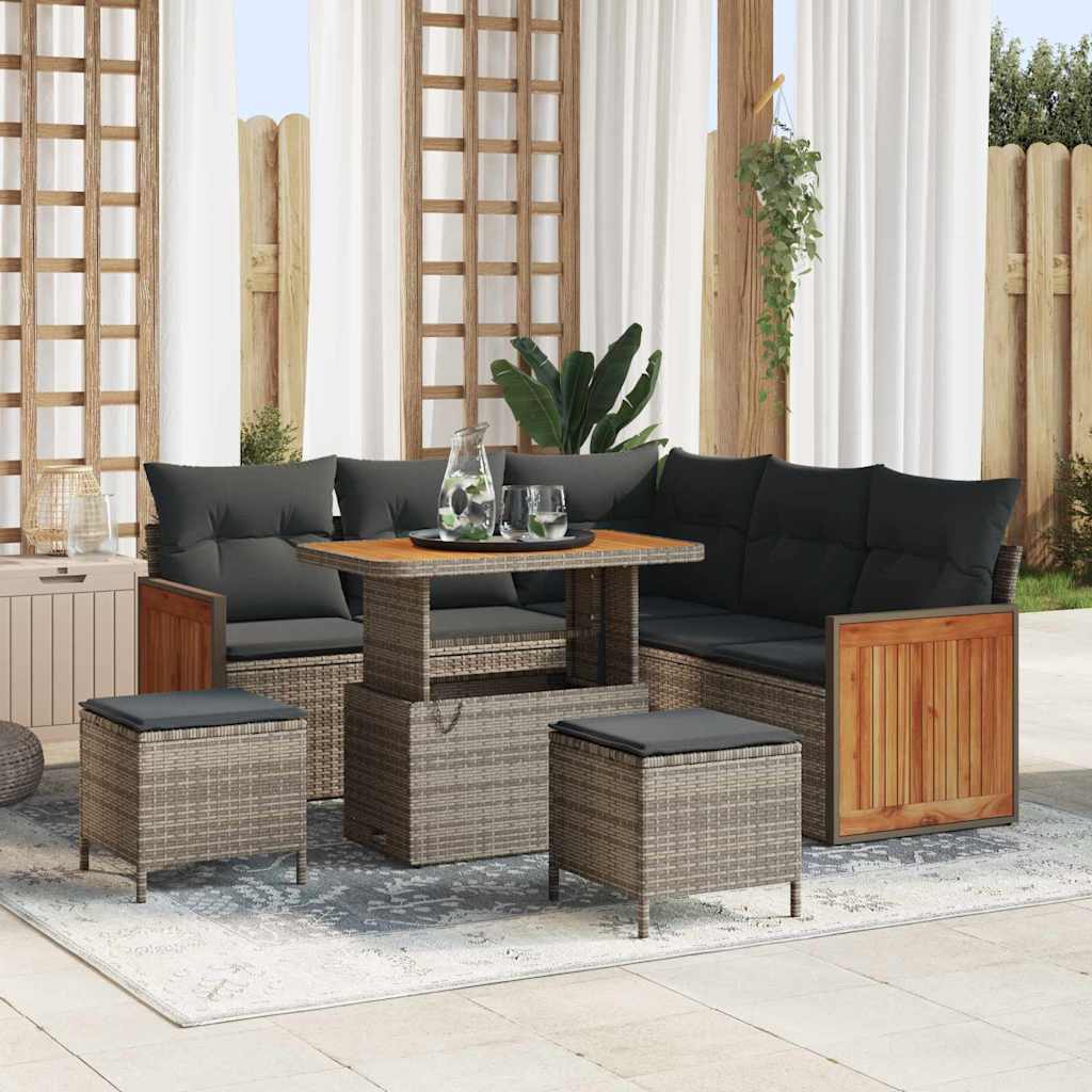 Tuinbankenset Met Kussen 9 Pcs Poly Rattan