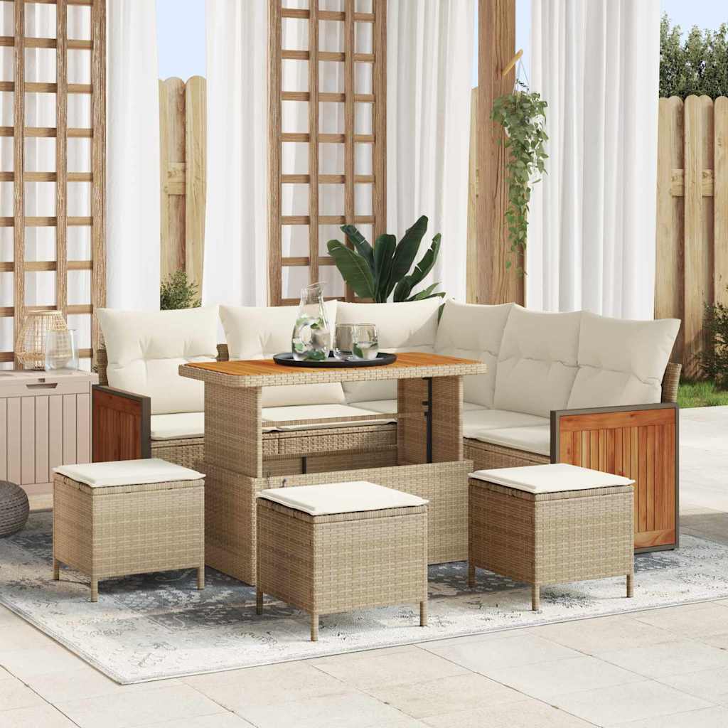 Tuinbankenset Met Kussen 9 Pcs Poly Rattan