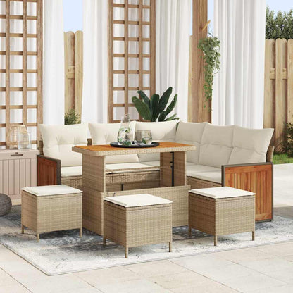 Tuinbankenset Met Kussen 9 Pcs Poly Rattan