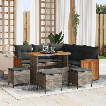 Tuinbankenset Met Kussen 9 Pcs Poly Rattan