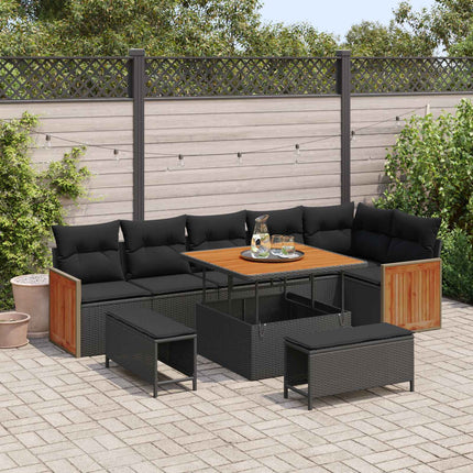 Tuinbankenset Met Kussen 11 Pcs En Crème Poly Rattan