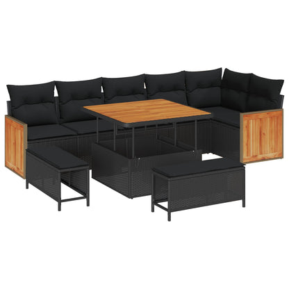 Tuinbankenset Met Kussen 11 Pcs Poly Rattan