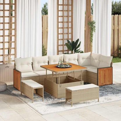 Tuinbankenset Met Kussen 11 Pcs Poly Rattan