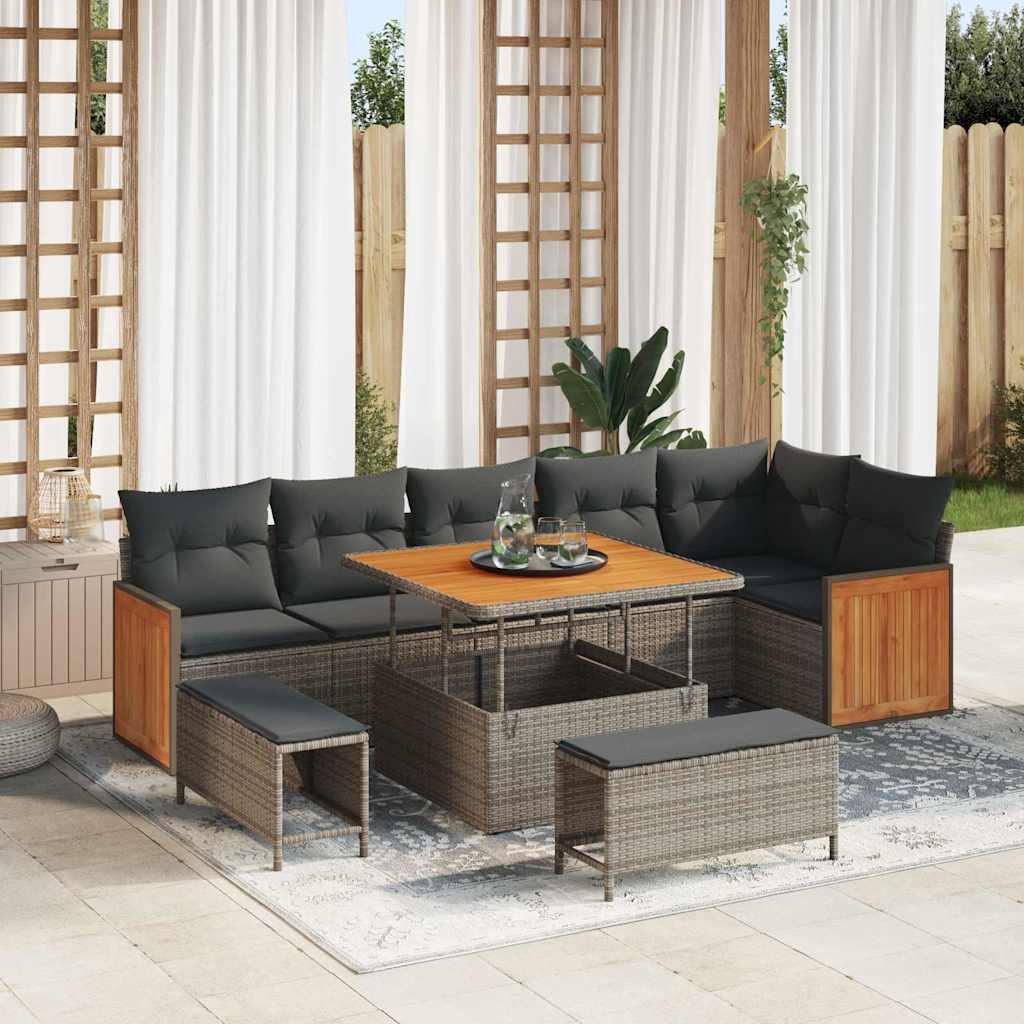 Tuinbankenset Met Kussen 11 Pcs Poly Rattan