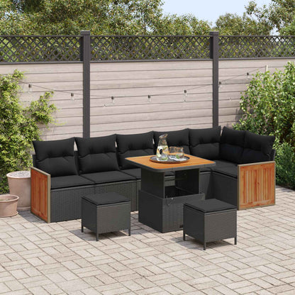 Tuinbankenset Met Kussen 11 Pcs Poly Rattan