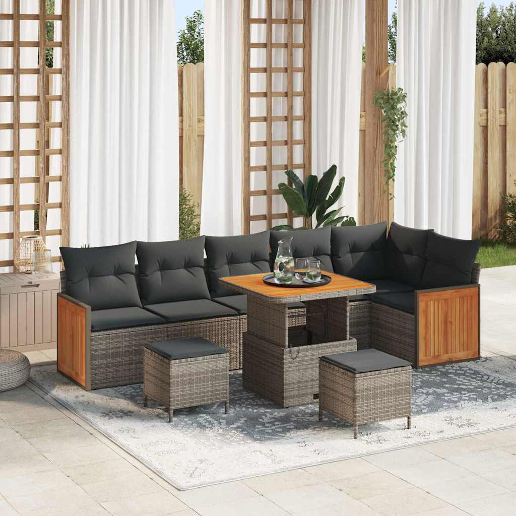 Tuinbankenset Met Kussen 11 Pcs Poly Rattan
