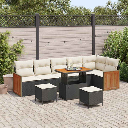 Tuinbankenset Met Kussen 11 Pcs En Crème Poly Rattan