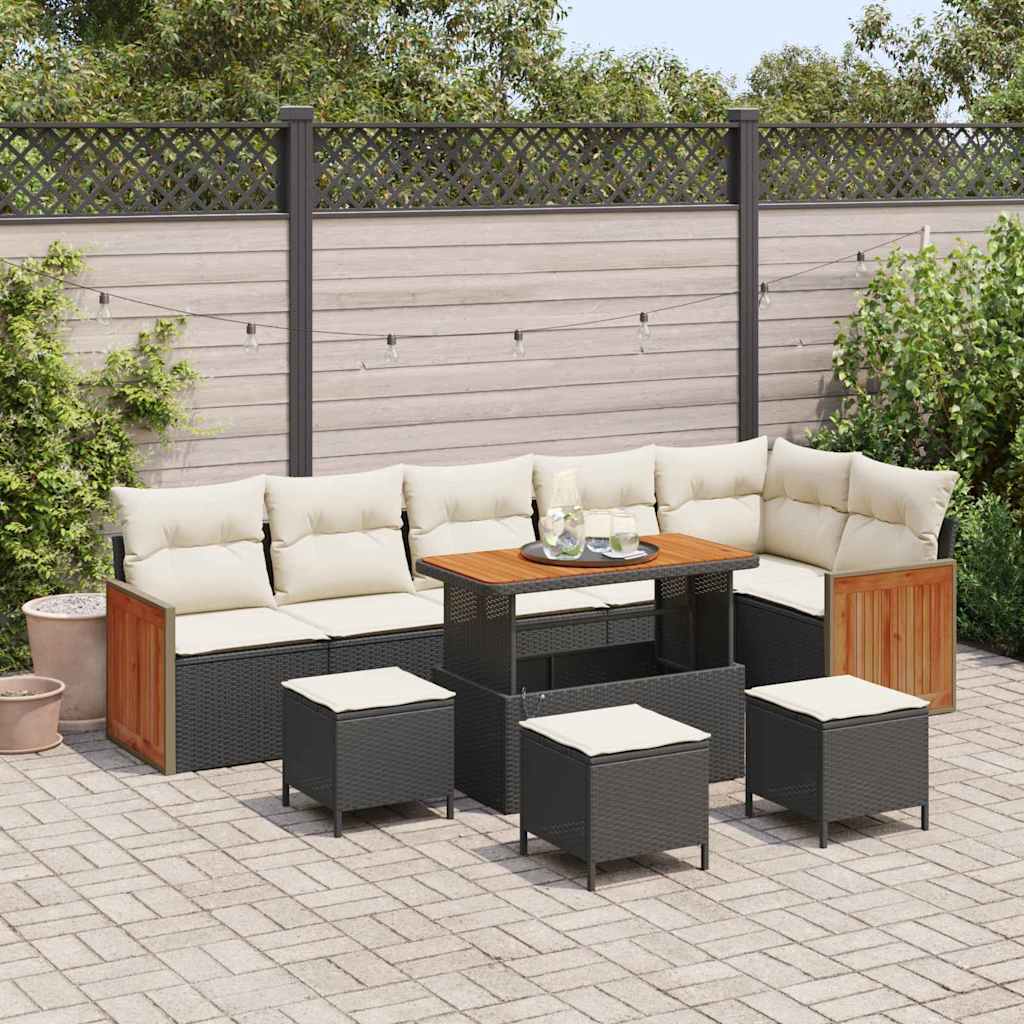 Tuinbankenset Met Kussen 11 Pcs Poly Rattan