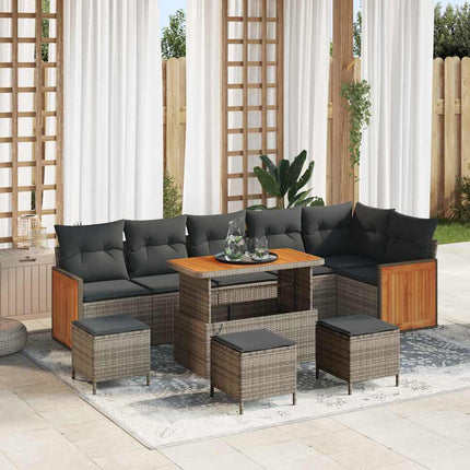 Tuinbankenset Met Kussen 11 Pcs En Crème Poly Rattan