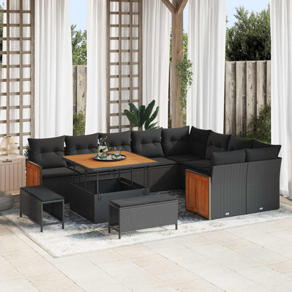 Tuinbankenset Met Kussen 13 Pcs Poly Rattan