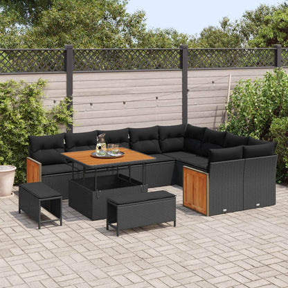 Tuinbankenset Met Kussen 13 Pcs Poly Rattan