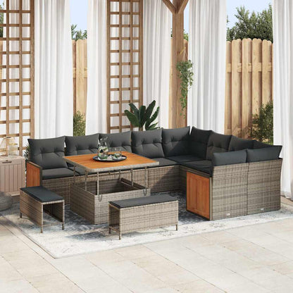 Tuinbankenset Met Kussen 13 Pcs Poly Rattan