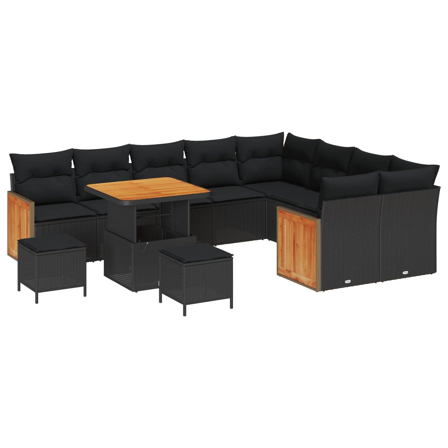 Tuinbankenset Met Kussen 13 Pcs Poly Rattan