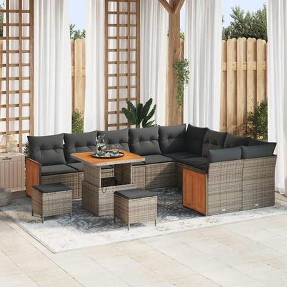 Tuinbankenset Met Kussen 13 Pcs Poly Rattan