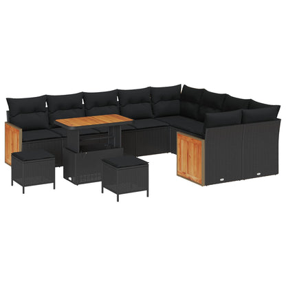 Tuinbankenset Met Kussen 13 Pcs Poly Rattan