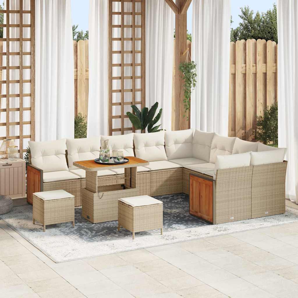 Tuinbankenset Met Kussen 13 Pcs Poly Rattan