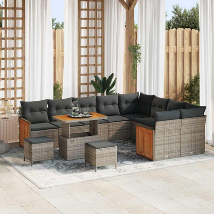 Tuinbankenset Met Kussen 13 Pcs Poly Rattan