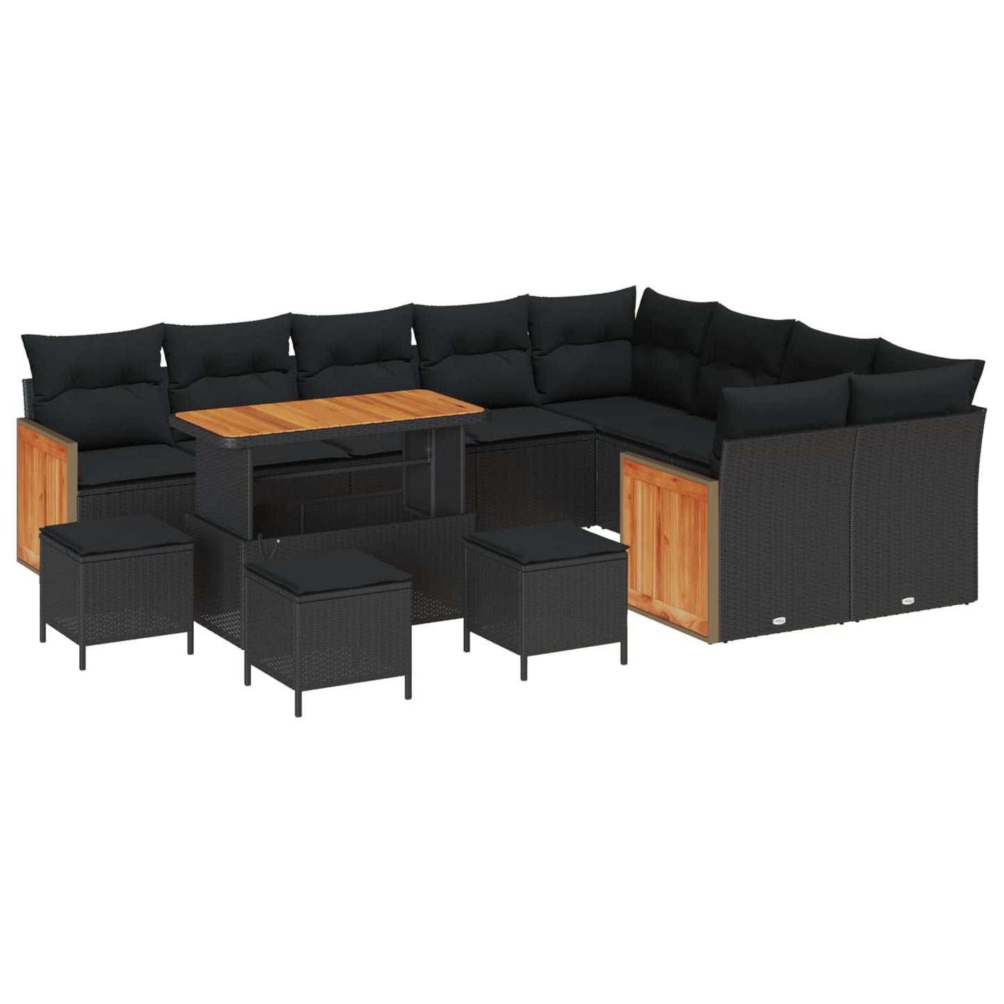 Tuinbankenset Met Kussen 13 Pcs Poly Rattan