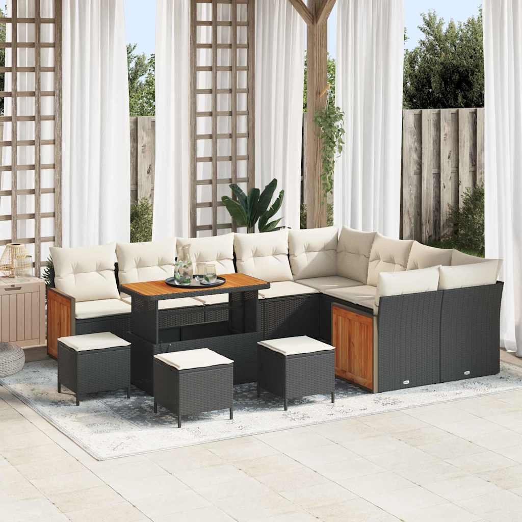 Tuinbankenset Met Kussen 13 Pcs Poly Rattan